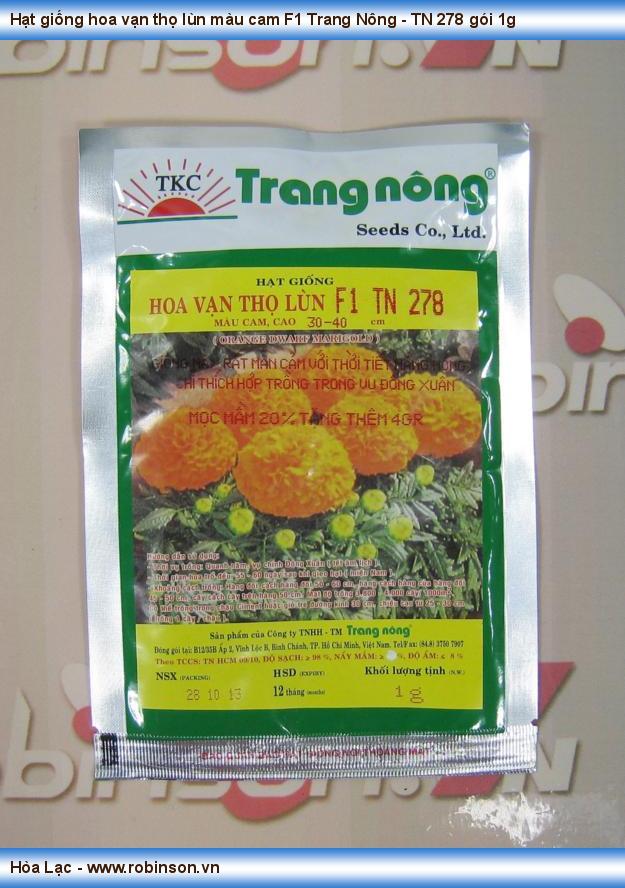 Hạt giống hoa vạn thọ lùn màu cam F1 Trang Nông - TN 278 gói 1g Nhơn Phong 
